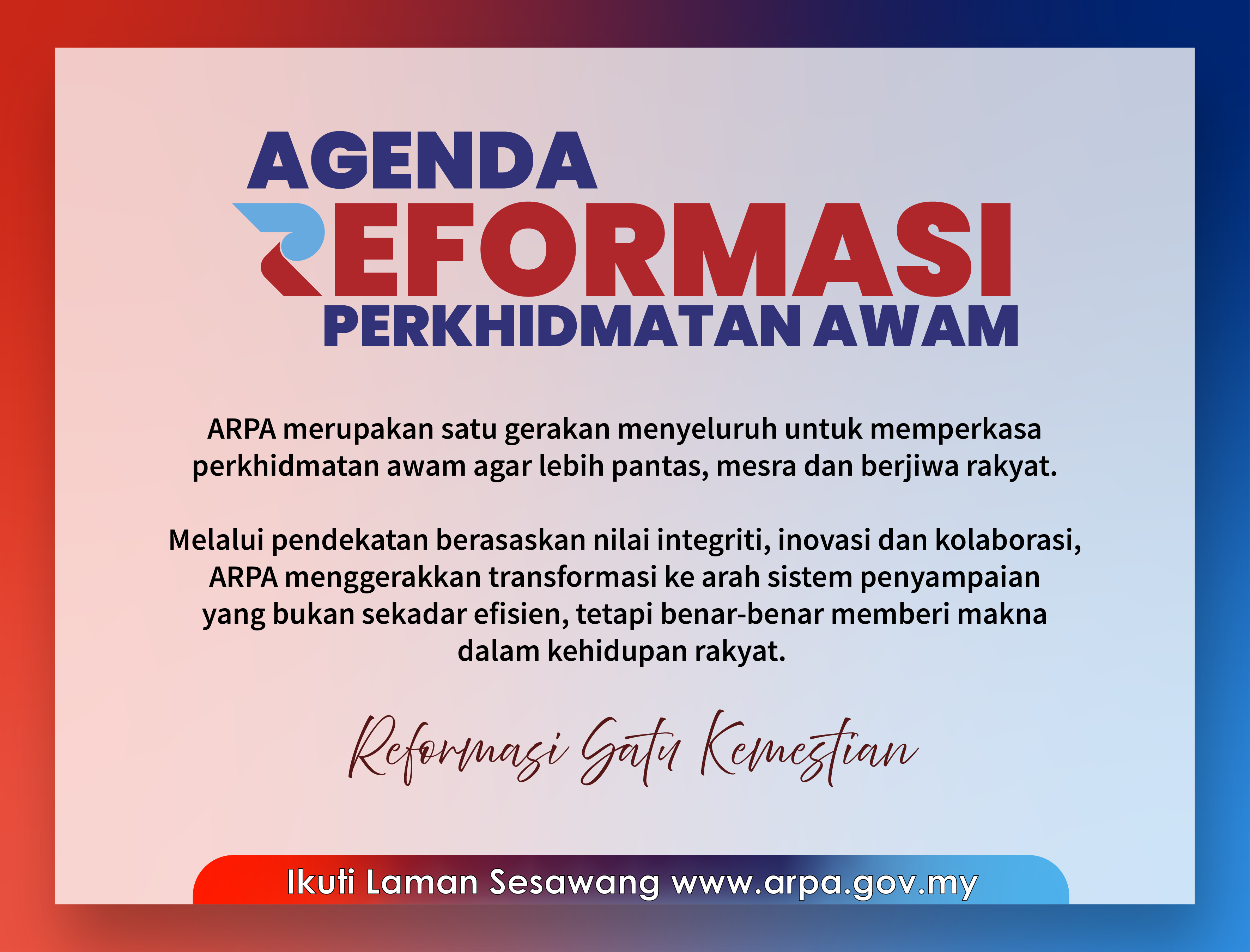 Memperkasa Perkhidmatan Awam: ARPA Tumpukan 5 Teras dan Integriti sebagai Asas Reformasi